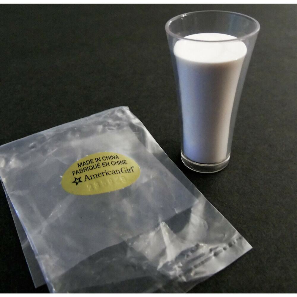 NEW American Girl Julie Christmas GLASS MILK FOR SANTA or DOLL MILK TUMBLER